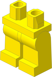 ~_Minifig Hips and Legs (Complete) Yellow (Obsolete)