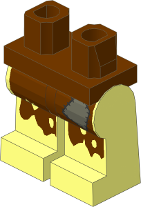 ~Minifig Hips and Legs with Rags and Patch Pattern (Obsolete)
