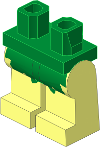 ~Minifig Hips and Legs with Grass Skirt Pattern (Obsolete)