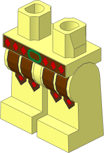 ~Minifig Hips and Legs with Leather Armour Pattern (Obsolete)