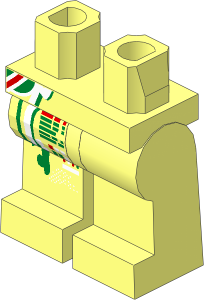 ~Minifig Hips and Legs with White and Gold Markings Pattern (Obsolete)