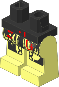 ~Minifig Hips and Legs with Salmon Cable Pattern (Obsolete)