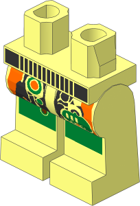 ~Minifig Hips and Legs with Gold Circuitry Pattern (Obsolete)