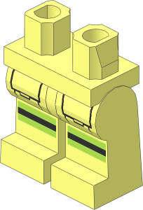 ~Minifig Hips and Legs with Reflective Stripes and Black Pocket Outline Pattern (Obsolete)