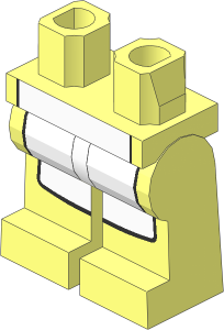~Minifig Hips and Legs with White Apron Pattern (Obsolete)