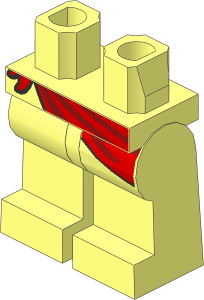~Minifig Hips and Legs with Red Tied Sash Pattern (Obsolete)