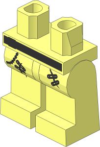 ~Minifig Hips and Legs with Studded Belt and Safety Pins Pattern (Obsolete)
