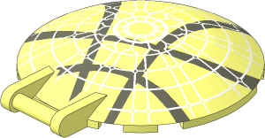 Dish  6 x  6 Inverted - No Studs with Handle with White Rose Window Pattern and 4 Crossing Dark Bluish Grey Lines Pattern