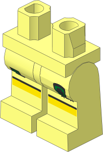 ~Minifig Hips and Legs with Shorts with Black Line and Lion Crest Pattern (Obsolete)