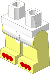 ~Minifig Hips and Legs with Chicken Feet Pattern (Obsolete)