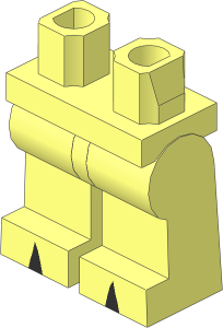 ~Minifig Hips and Legs with Black Triangles on Foot Pattern (Obsolete)