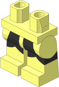 ~Minifig Hips and Legs with Black Orca Pattern (Obsolete)