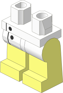 ~Minifig Hips and Legs with Laboratory Smock Pattern (Obsolete)