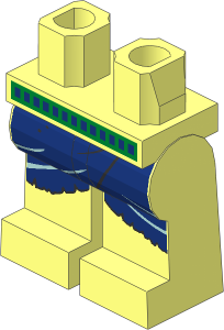 ~Minifig Hips and Legs with DarkBlue Loincloth Pattern (Obsolete)