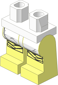 ~Minifig Hips and Legs with SW White Leggings Pattern (Obsolete)