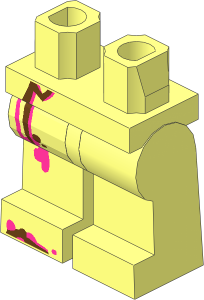 ~Minifig Hips and Legs with Medium Azure and Magenta Stripes Pattern (Obsolete)