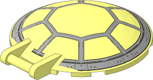 Dish  6 x  6 Inverted - No Studs with Handle with Octagonal Cockpit Pattern