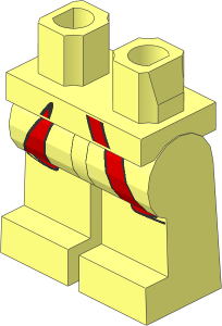 ~Minifig Hips and Legs with Red Coattails Pattern (Obsolete)