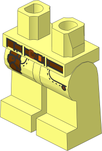 ~Minifig Hips and Legs with Belt, Copper Buckle, Pockets and Holster Pattern (Obsolete)