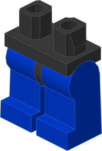 ~_Minifig Hips and Legs (Complete) Black/Blue (Obsolete)