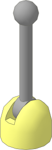 Hinge Control Stick Base with Light Bluish Grey Control Stick