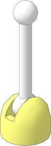 Hinge Control Stick Base with White Control Stick