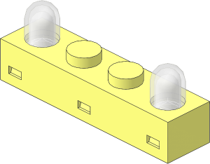 Electric Light & Sound Brick  1 x  4 with Twin Top Lights