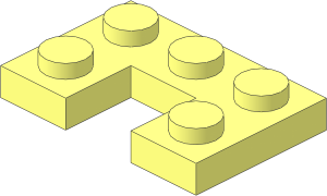 Plate  2 x  3 with  1 x  1 Cutout