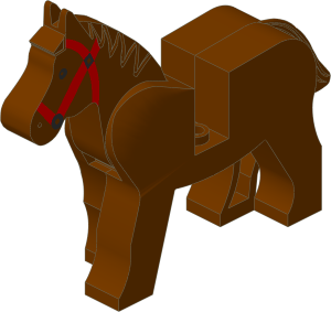 ~_Animal Horse with Red Tack Pattern (Complete) Brown (Obsolete)
