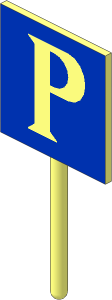 Roadsign Square Large without Base with Parking Narrow Pattern