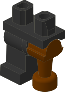~_Minifig Hips and Leg / Leg Wooden Black/Brown (Obsolete)