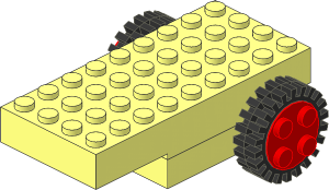 Motor Pull Back  4 x  9 x  2 with 2 Red Wheels and Black Tyres  7/ 56 x 17 Offset Tread