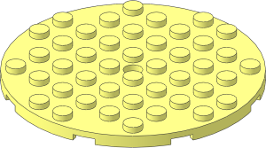 Plate  8 x  8 Round with Hole and Snapstud