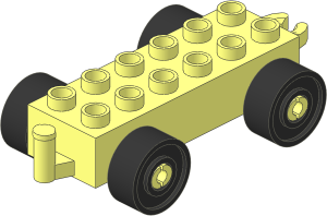Duplo Car Base  2 x  6 with Black Wheels