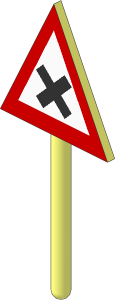 ~Roadsign Old with Dangerous Intersection Sign (Obsolete)