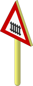 ~Roadsign Old with Level Crossing Sign (Obsolete)