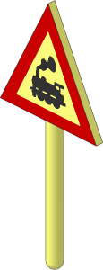 Roadsign Triangular without Base w/ Locomotive no Rail Pattern