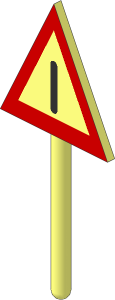 Roadsign Triangular without Base with Generic Warning Pattern
