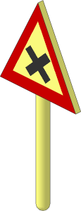 Roadsign Triangular without Base with Intersection Pattern