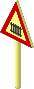 Roadsign Triangular without Base with Level Crossing Pattern