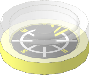 Minifig Compass with White and Yellow Pattern