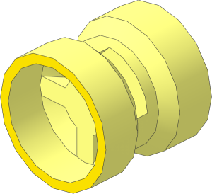 Wheel Rim  8 x  8 Notched Hole, Reinforced Back with Yellow Ring Pattern