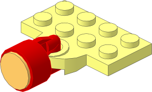 Plate  2 x  4 with Magnet in Red Casing (Complete)