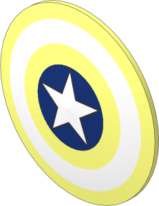 Minifig Shield Round Bowed with Bullseye with Star Pattern