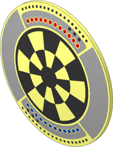 Minifig Shield Round Bowed with SW Dejarik Hologame Board Pattern