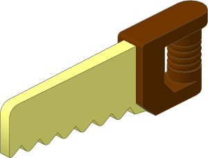 Minifig Tool Rip Saw with Reddish Brown Grip Pattern