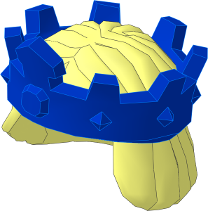 Minifig Hair Mid-Length Straight with Blue Crown Pattern
