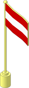 Flag on Flagpole Type 1 with Austria Pattern
