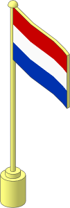 Flag on Flagpole Type 1 with The Netherlands Pattern