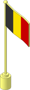 Flag on Flagpole Type 1 with Belgium Pattern